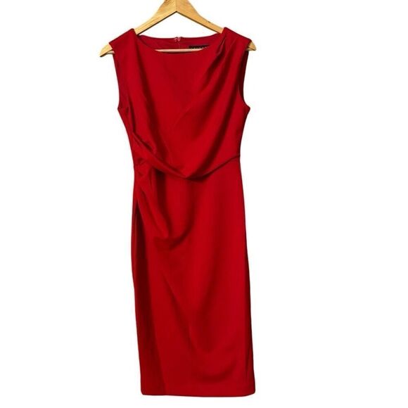 Laundry by shelli segal Scuba Crepe Sheath Dress cherry size 4 new - Picture 1 of 11